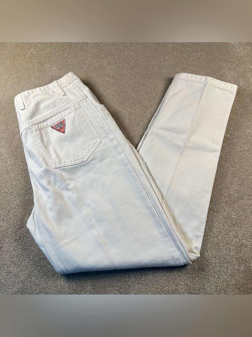 Vintage Guess Jeans Button Fly White Georges Marciano Made In USA 100% Cotton 31